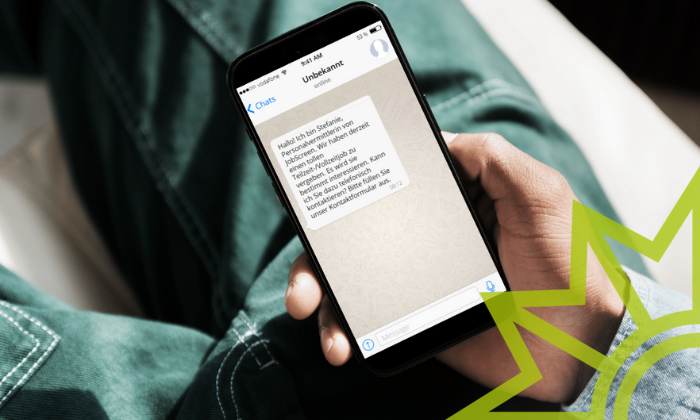 Job scamming mit Stellenangeboten per Messenger Achtung!m Neue Job scamming Masche mit Stellenangeboten per Messengerdienst.